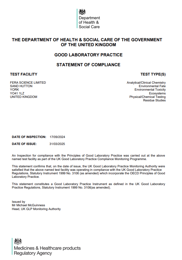 GLP Certificate